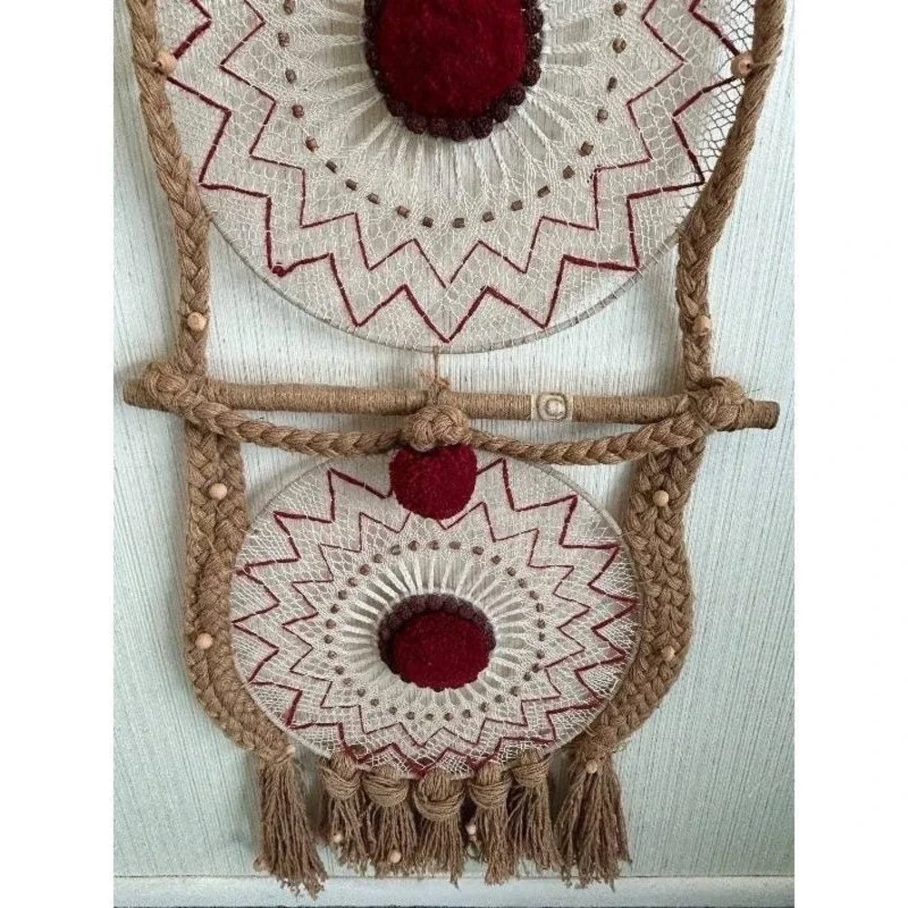 Vintage Rare Large Design DON FREEDMAN Retro‎ Macrame Woven Wall Hanging - 1976